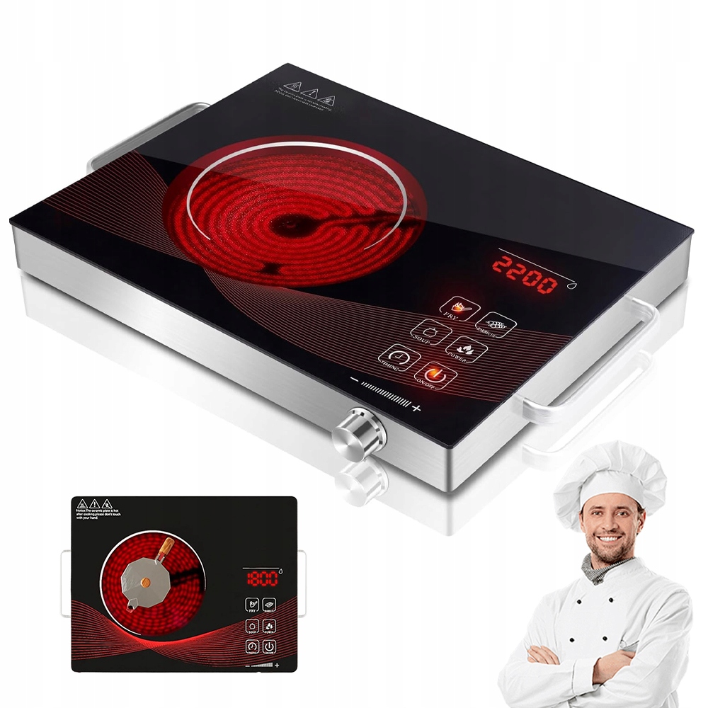 Kuchenka Indukcyjna Przenośna Płyta Elektryczna Grzewcza Pojedyńcza 3500W