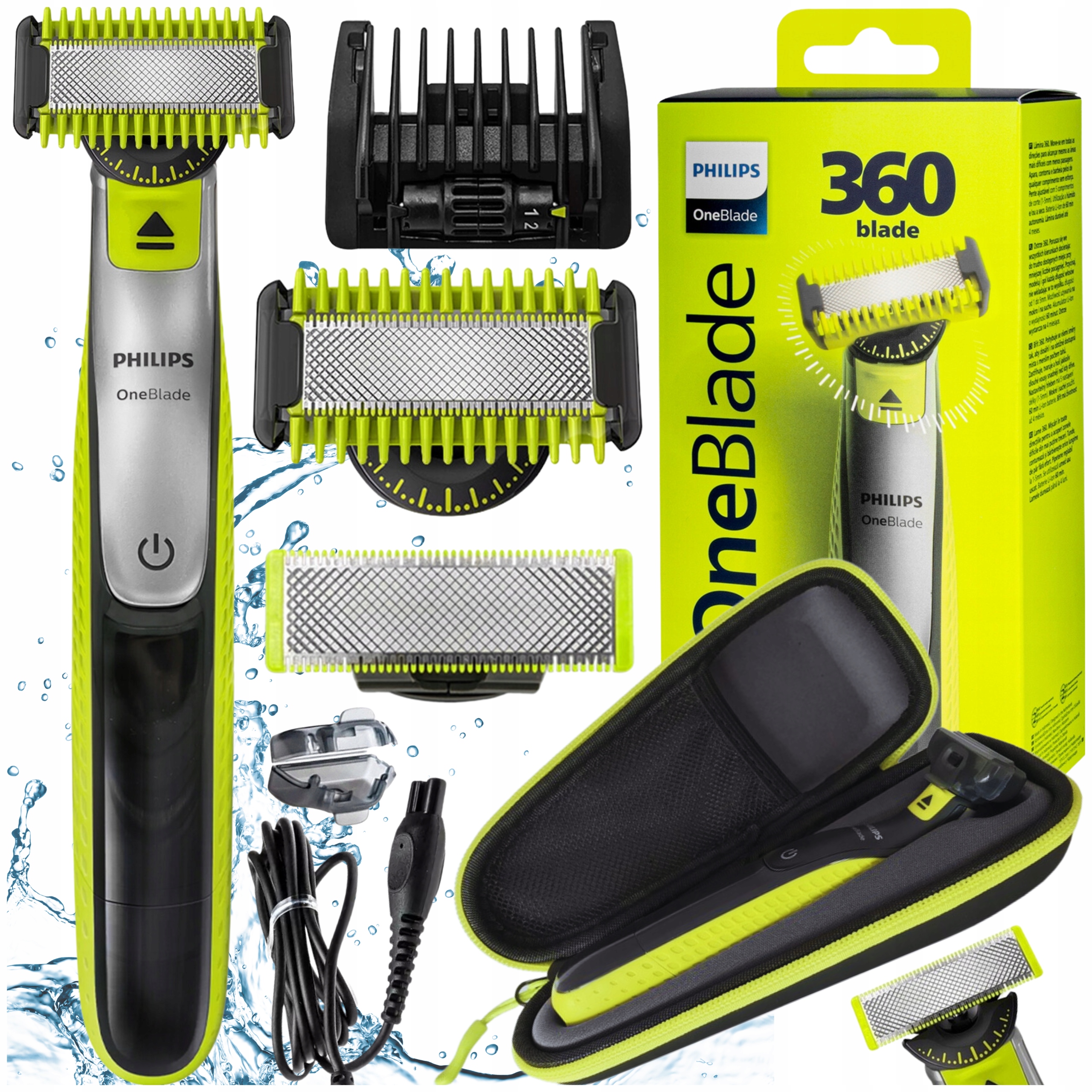 Trymer Golarka Philips Oneblade 360 Maszynka Brody Ciała Twarz Męska Etui