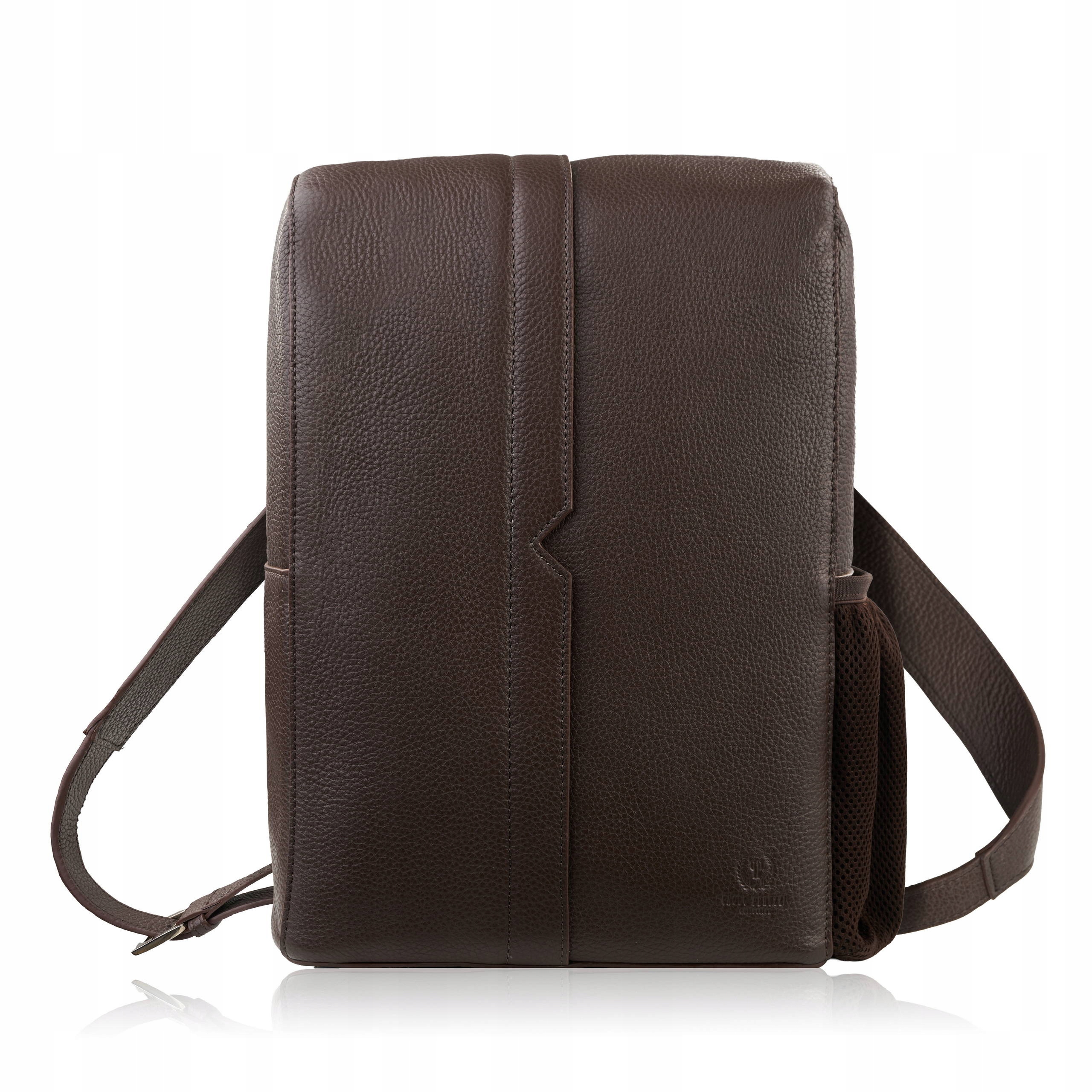 Batoh kožený batoh do práce, kompaktní, hnědý Paolo Peruzzi