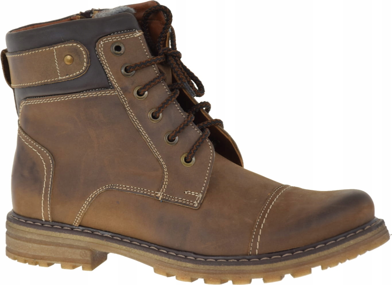 Pánské Kotníkové Boty Deta 7141W Kůže Béžová Nubuk Protiskluzová Podrážka VEL.40