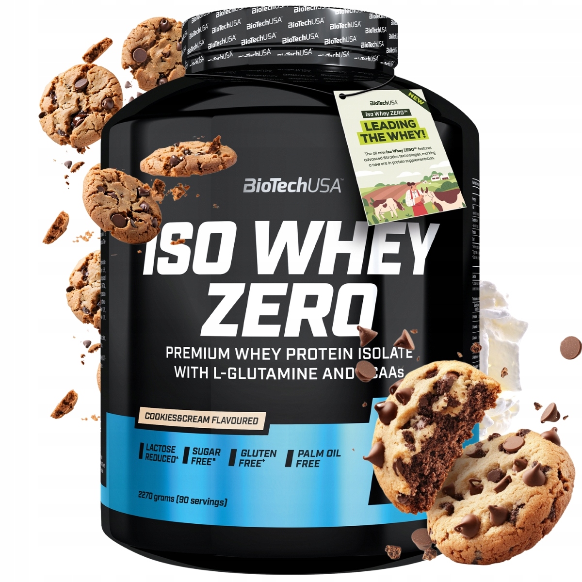 BioTech Iso Whey Zero 1816 g Izolát Bílkoviny Wpi Sušenky s krémem