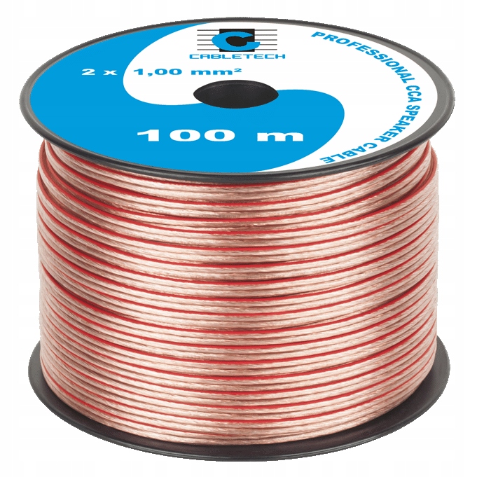1m Kabel Głośnikowy 2x1,00mm Cca Solidny Hq