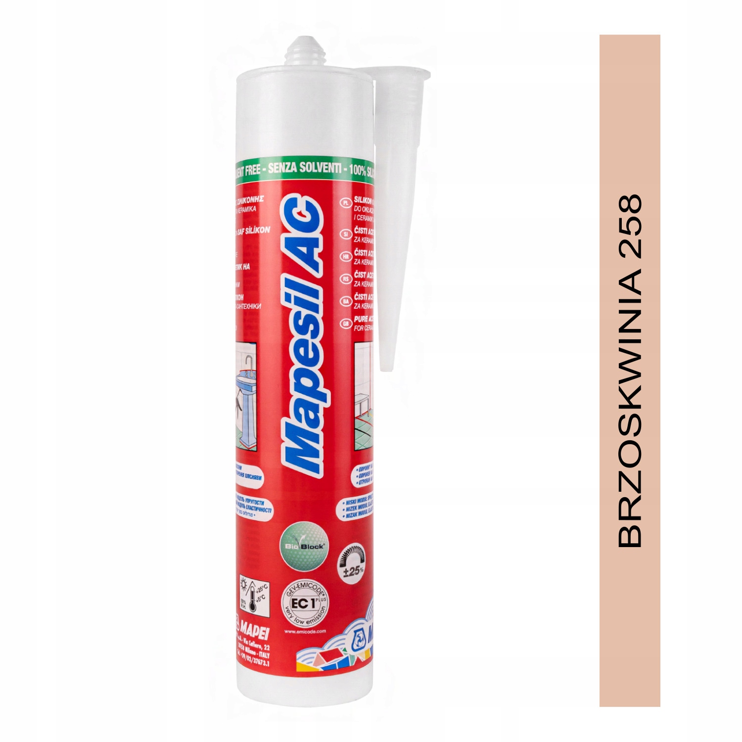 

Silikon Mapei Mapesil Ac brzoskwinia 258