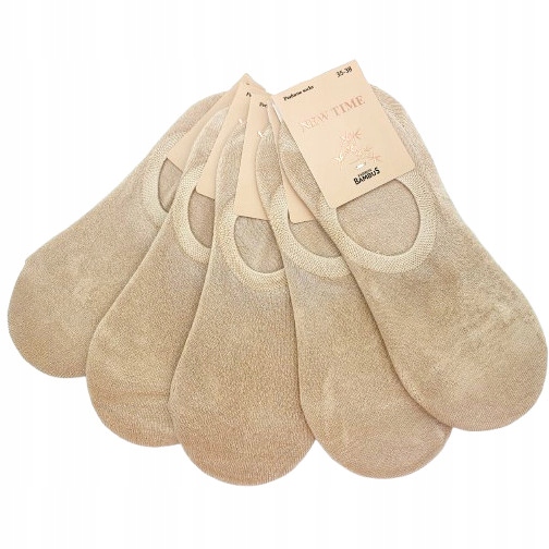 5x SKARPETY STOPKI DAMSKIE BAMBUSOWE BEŻOWE BASIC JAKOŚĆ PREMIUM NISKIE Marka inna