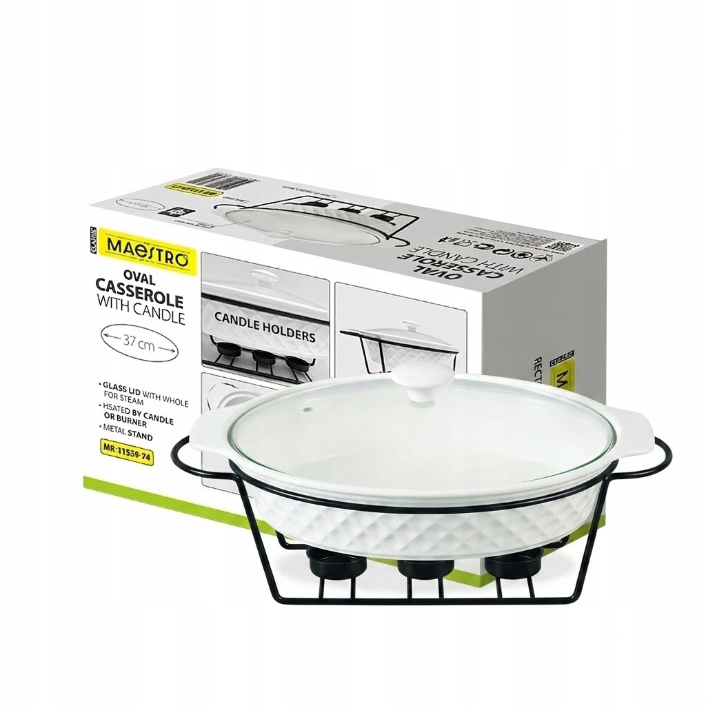 Keramický ohřívač na čajovou svíčku 2,3L MR11559-74W oválný s víkem