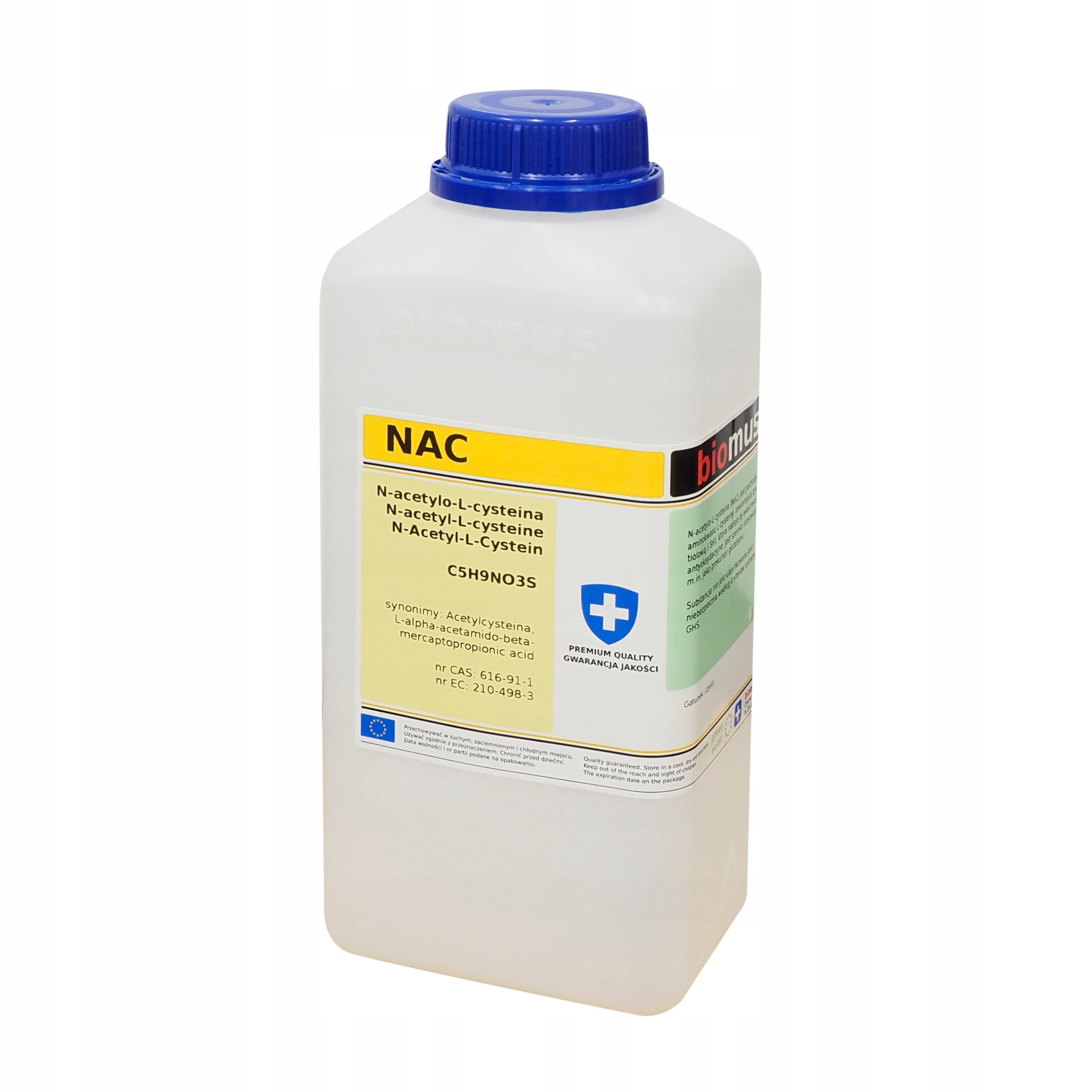 Nac N-acetylo-L-cysteina Acetylcysteina W Proszku 1kg czysty Biomus