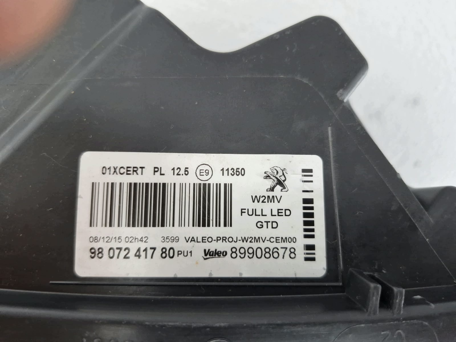 light left Peugeot 508 LIFT FULL LED