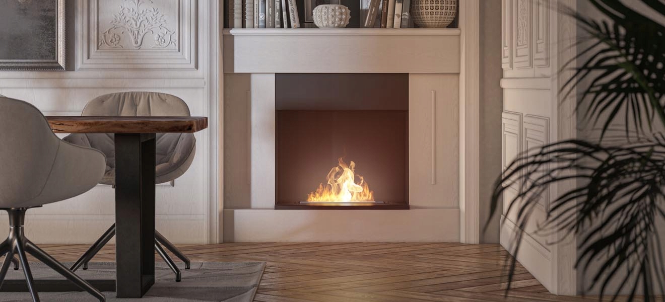 Biokominek biopalenisko do zabudowy Inbox 500 Czarny SimpleFire Pojemność biowkładki 1 l