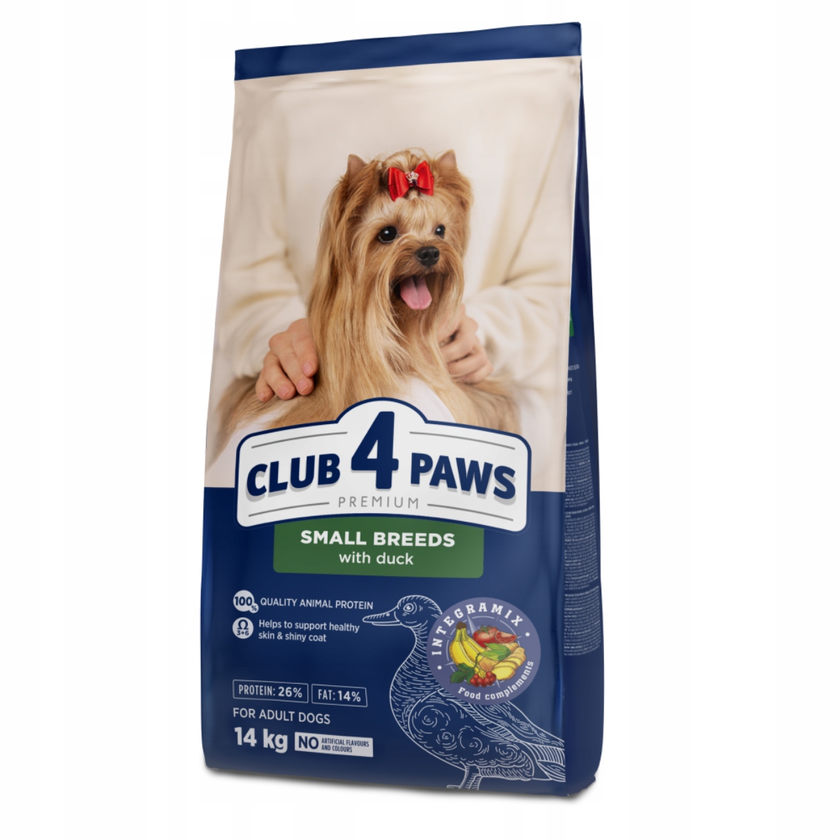 Levně Suché krmivo pro psy malých plemen s kachnou 14 kg Club 4 Paws