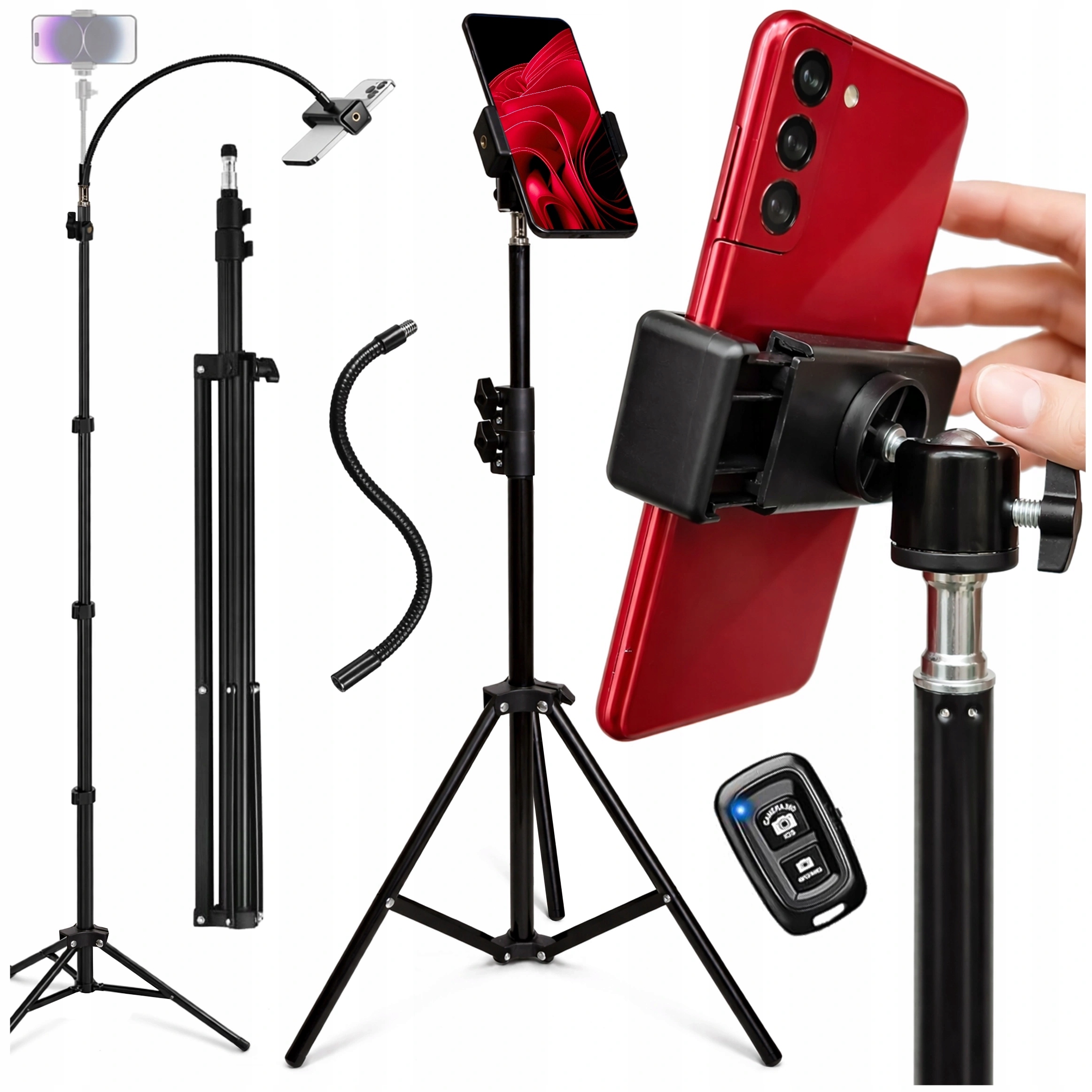 Tripod Alogy Statyw FlexiTripod na telefon z pilotem BT 160 cm czarny