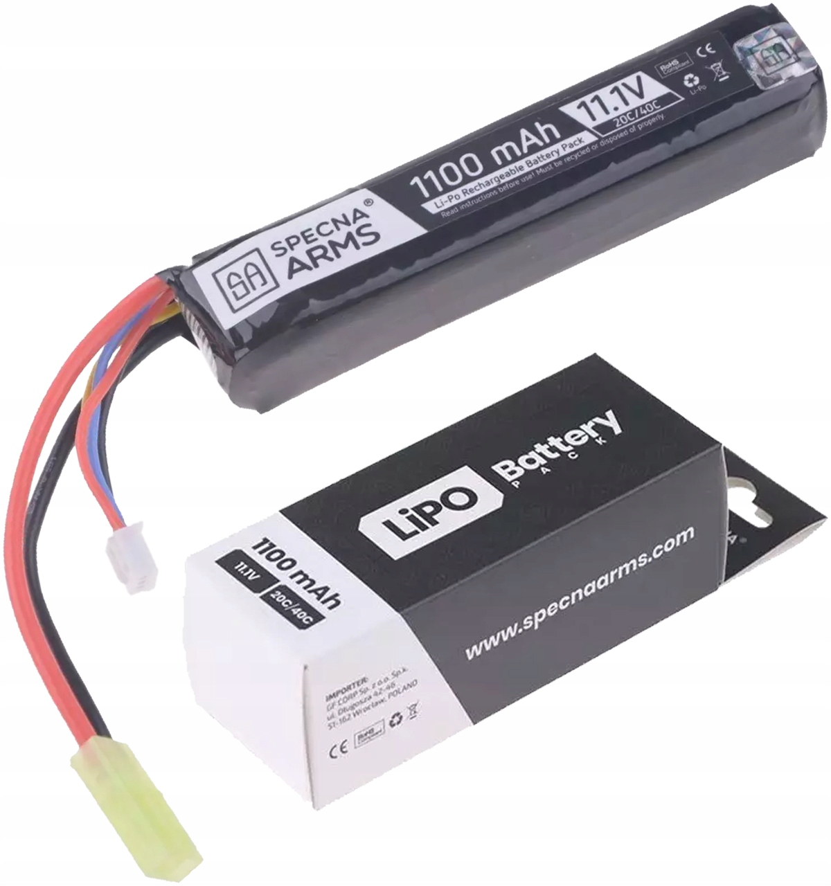 Akumulator litowo-polimerowy LiPo Specna Arms 11,1V 1100mAh 20/40C