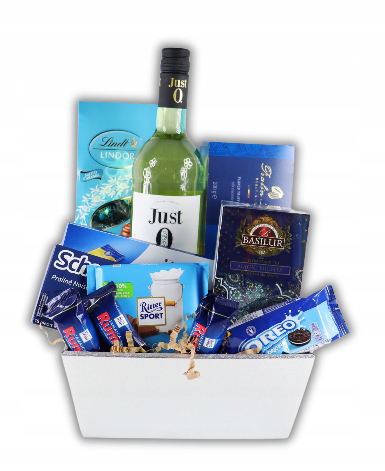 Levně Dárkový koš Modrá laguna s vínem