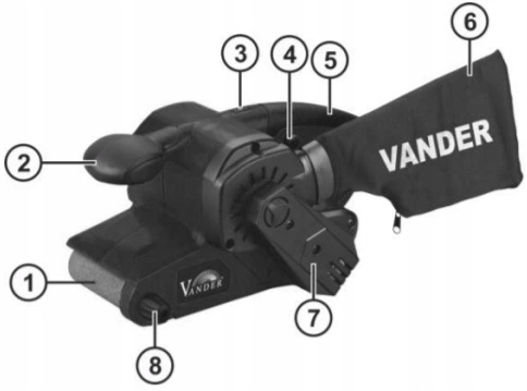 SZLIFIERKA TAŚMOWA DO DREWNA Z ZESTAWEM TAŚM Marka Vander
