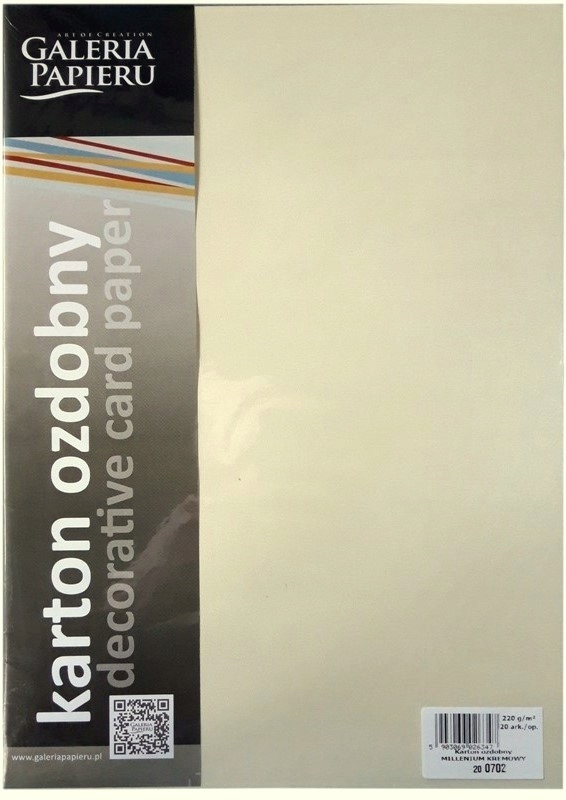 

Karton ozdobny Millenium A4 220g Kremowy 200702