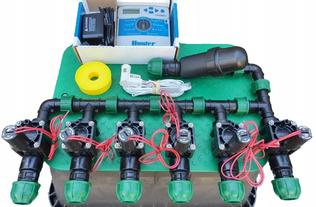 Zestaw automatycznego nawadniania Hunter 6 sekcji |Filtr |Czujnik deszczu