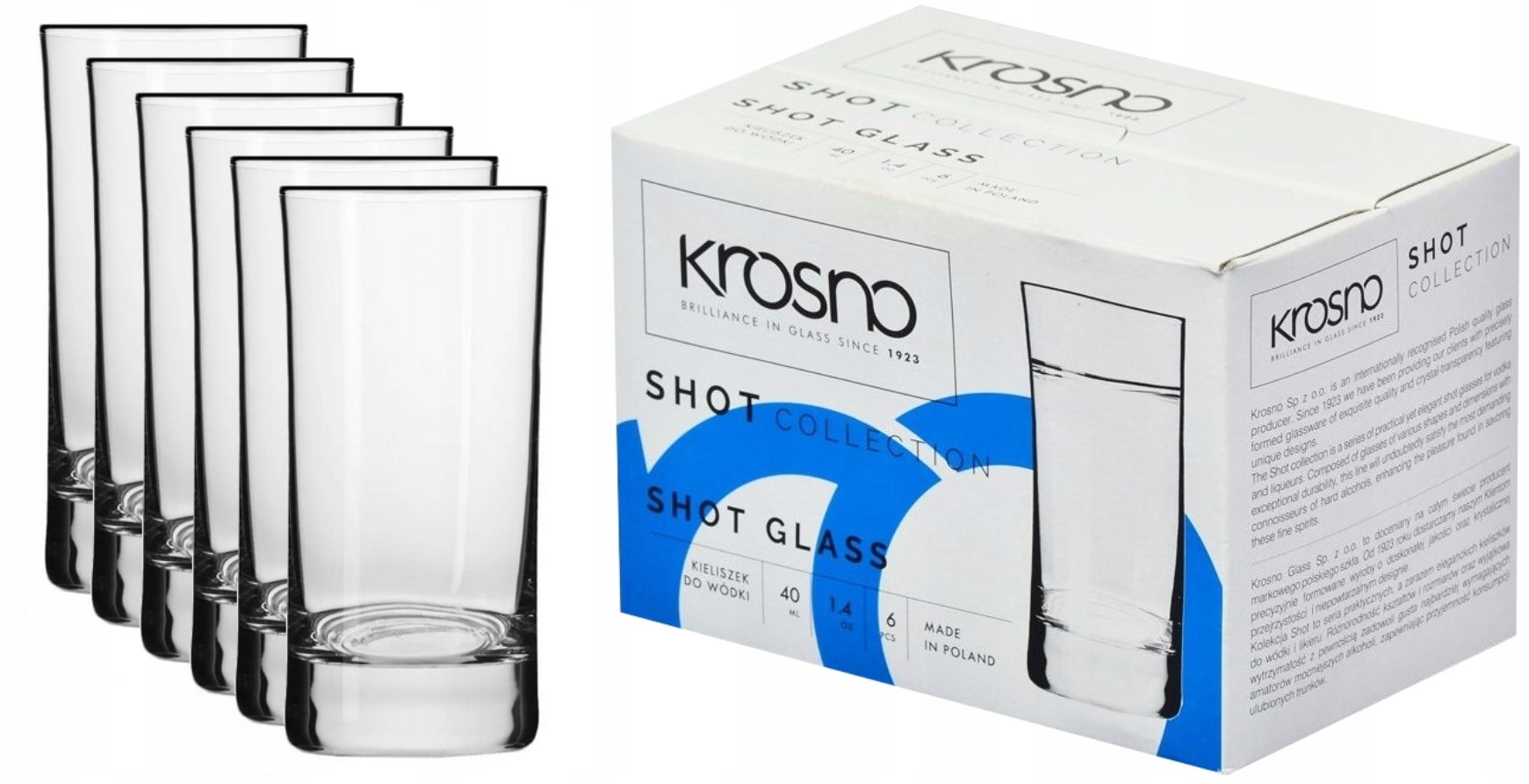 

Krosno Kieliszki Do Wódki Shot 40ml 6 szt Prosty