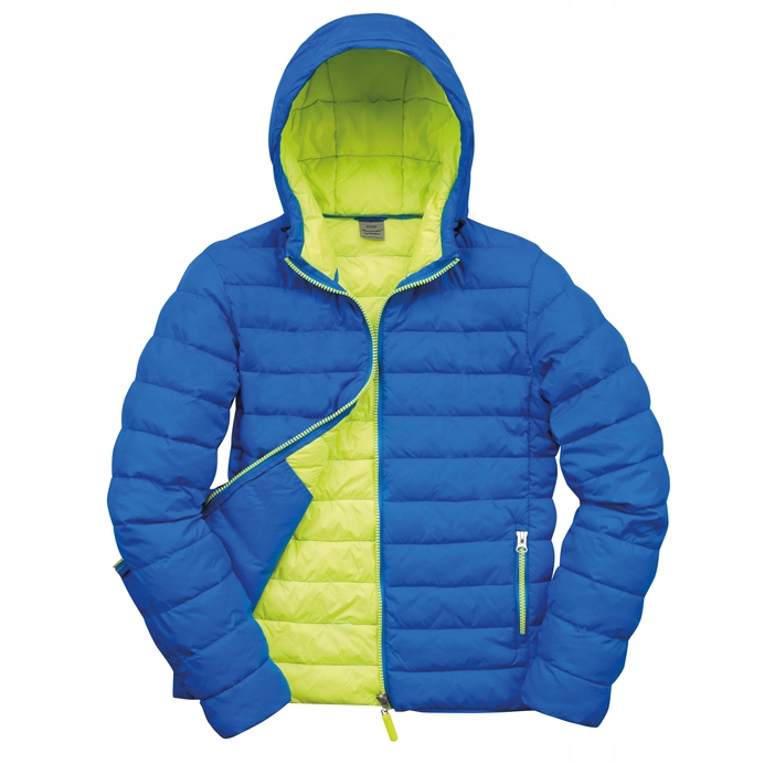 Pánská péřová bunda Snowbird s kapucí Modrá/Limetková vel. L