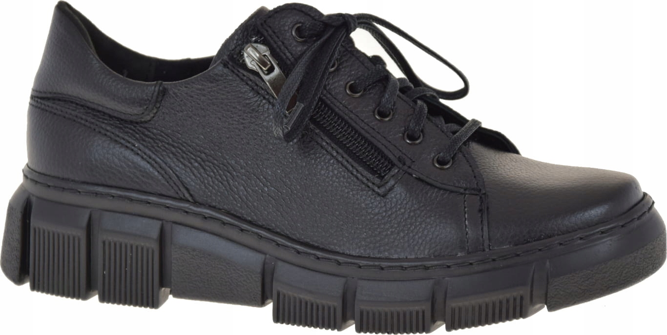 Dámské Polobotky Wielbut 030 Platforma Kůže Černé VEL.37