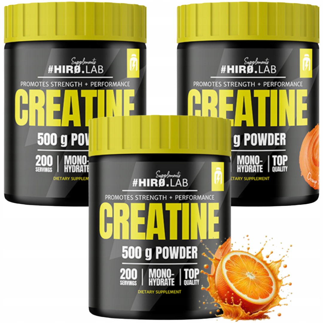 Hiro.lab Creatine 500 g kreatin pomeranč monohydrát mono vytrvalost