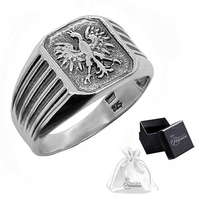Vlastenecký signet stříbro ryzost 925 Prsten Orel v koruně vel. 18