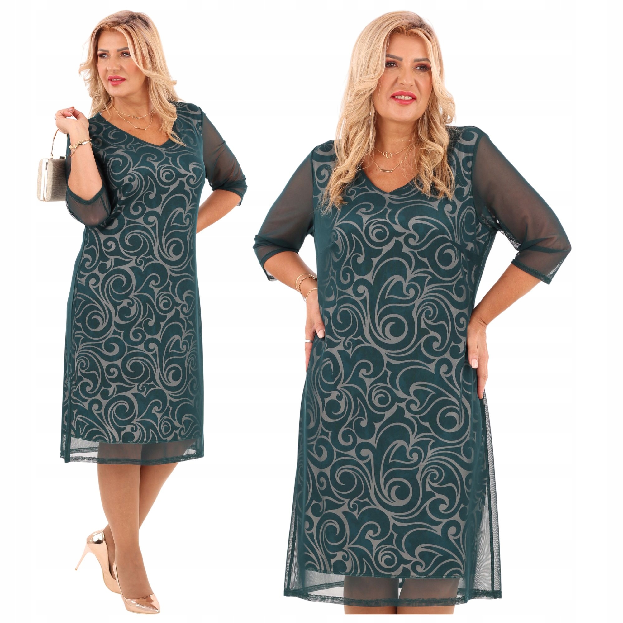 Sukienka wizytowa Polski Producent duże rozmiary prosta kobieca