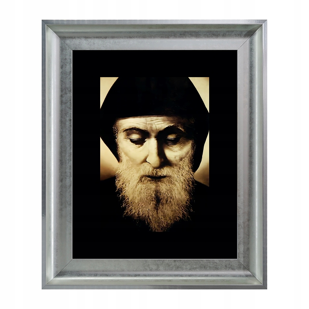 Svatý Šarbel fotografie 40x50 stříbrný rám