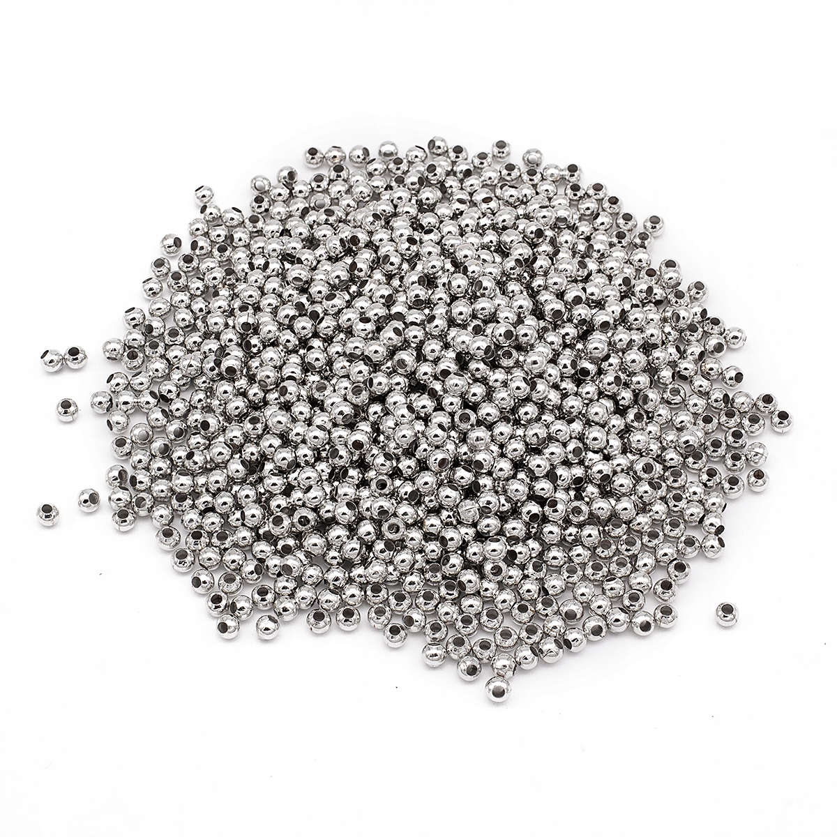 Koraliki Dystansowe Żelazo, Okrągłe, Platyna 3.2x3mm 1000szt/50g