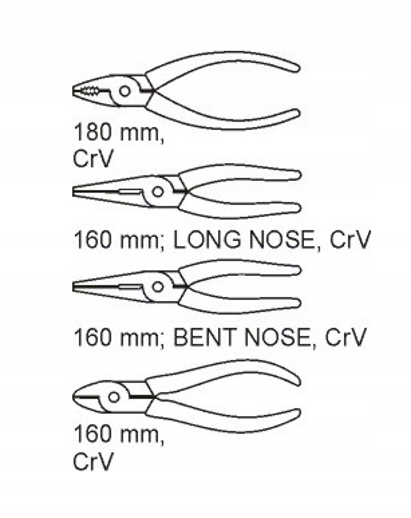 ZESTAW SZCZYPIEC 4 SZTUKI WKŁAD DO SZUFLADY YATO SZCZYPCE Kod producenta YT-5534