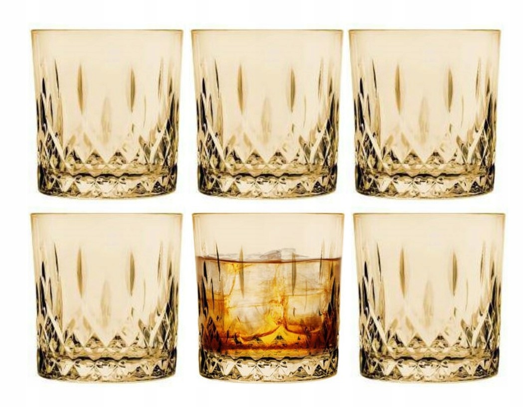

Komplet 6 Szklanek Do Whisky 280 Kryształ Miodowe