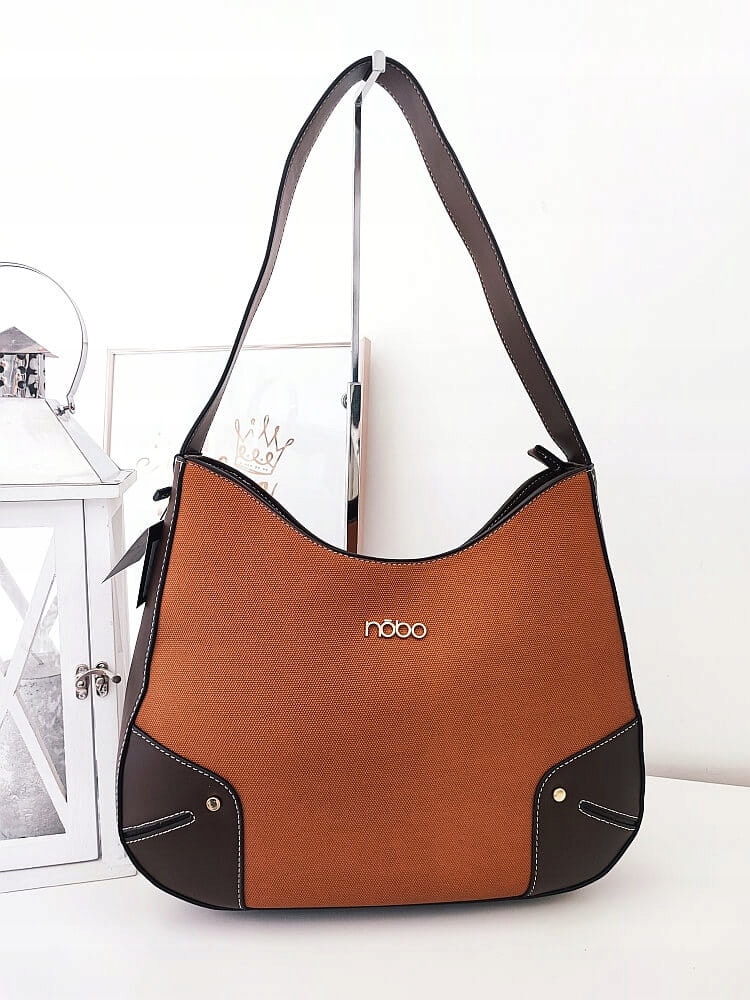 Nobo kabelka přes rameno hnědá s prošíváním