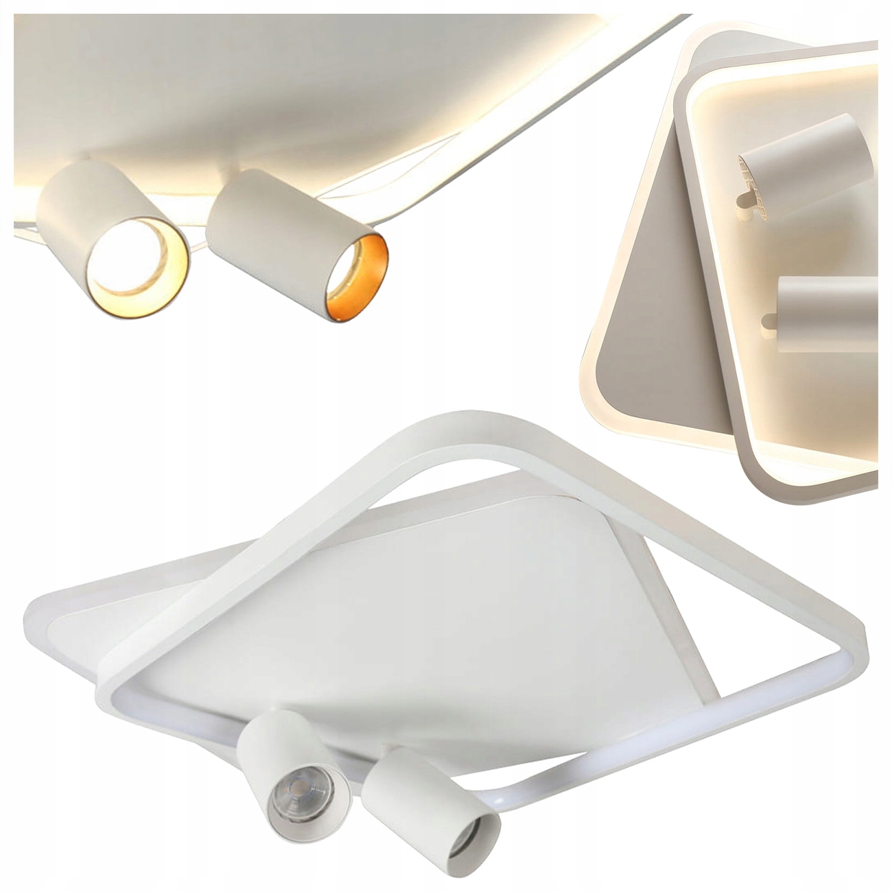 Stropné Svietidlo Parma 2 Štvorcový Biely 2XGU10 Led Cct