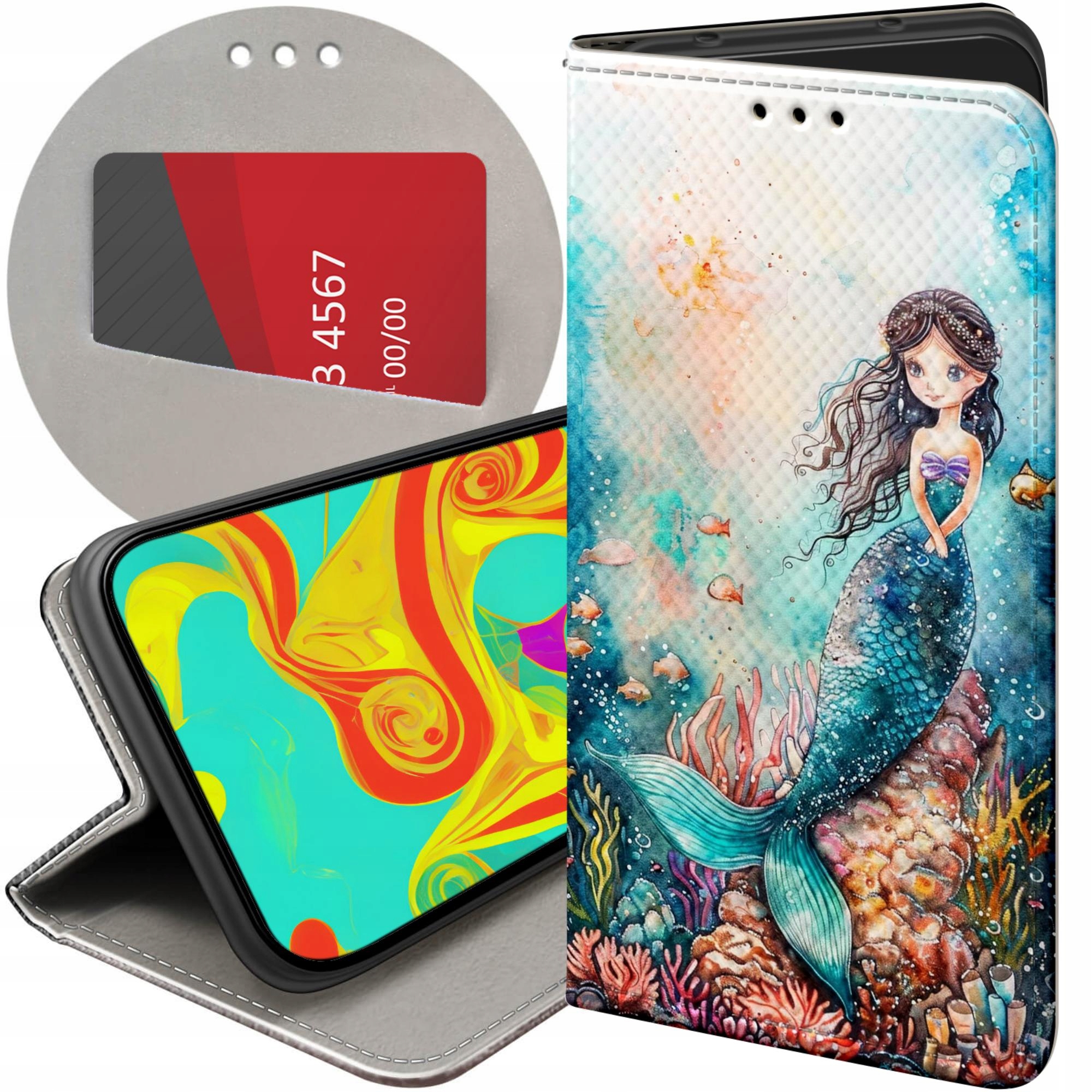 Etui Z Klapką Do Apple Iphone 13 14 Syrenki Nimfy Morskie Panny