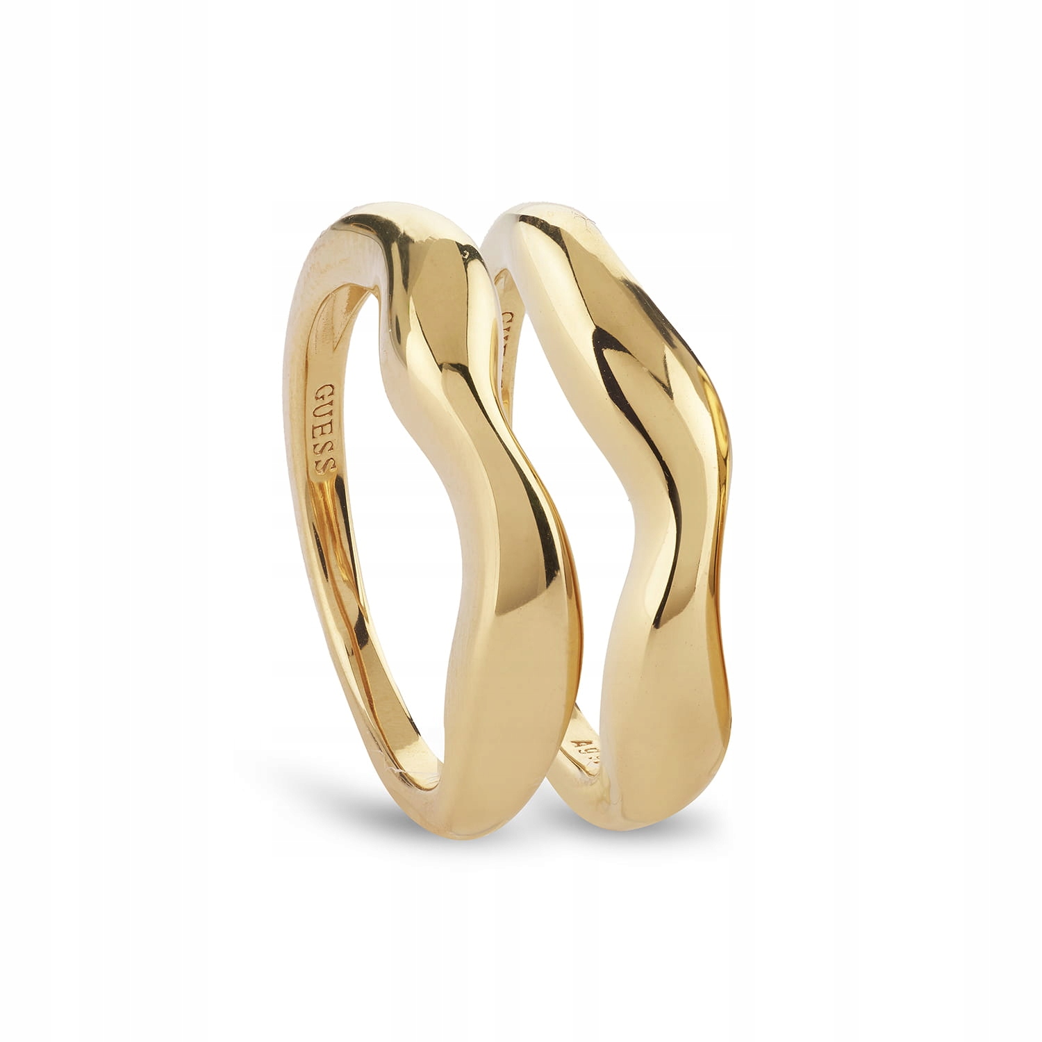 Stříbrný pozlacený prstýnek Guess, dvojitý vzorek 925, velikost 58