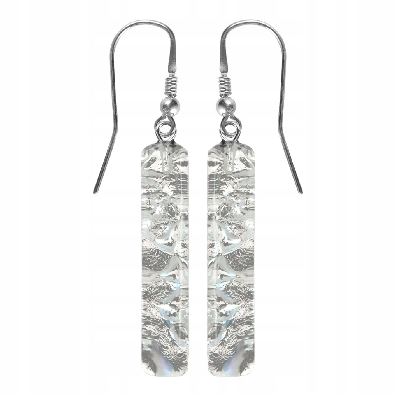 Dámské stříbrné Náušnice Harf sklo Murano