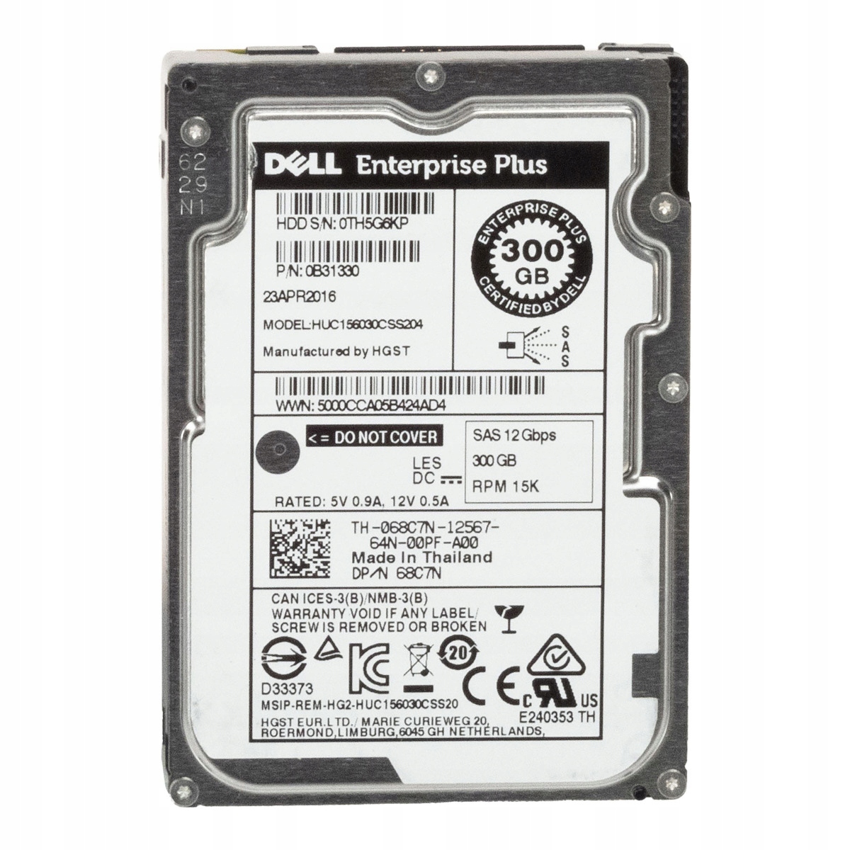 Dell 300GB 068C7N 15K 128MB SAS-3 2.5'' HUC156030CSS204