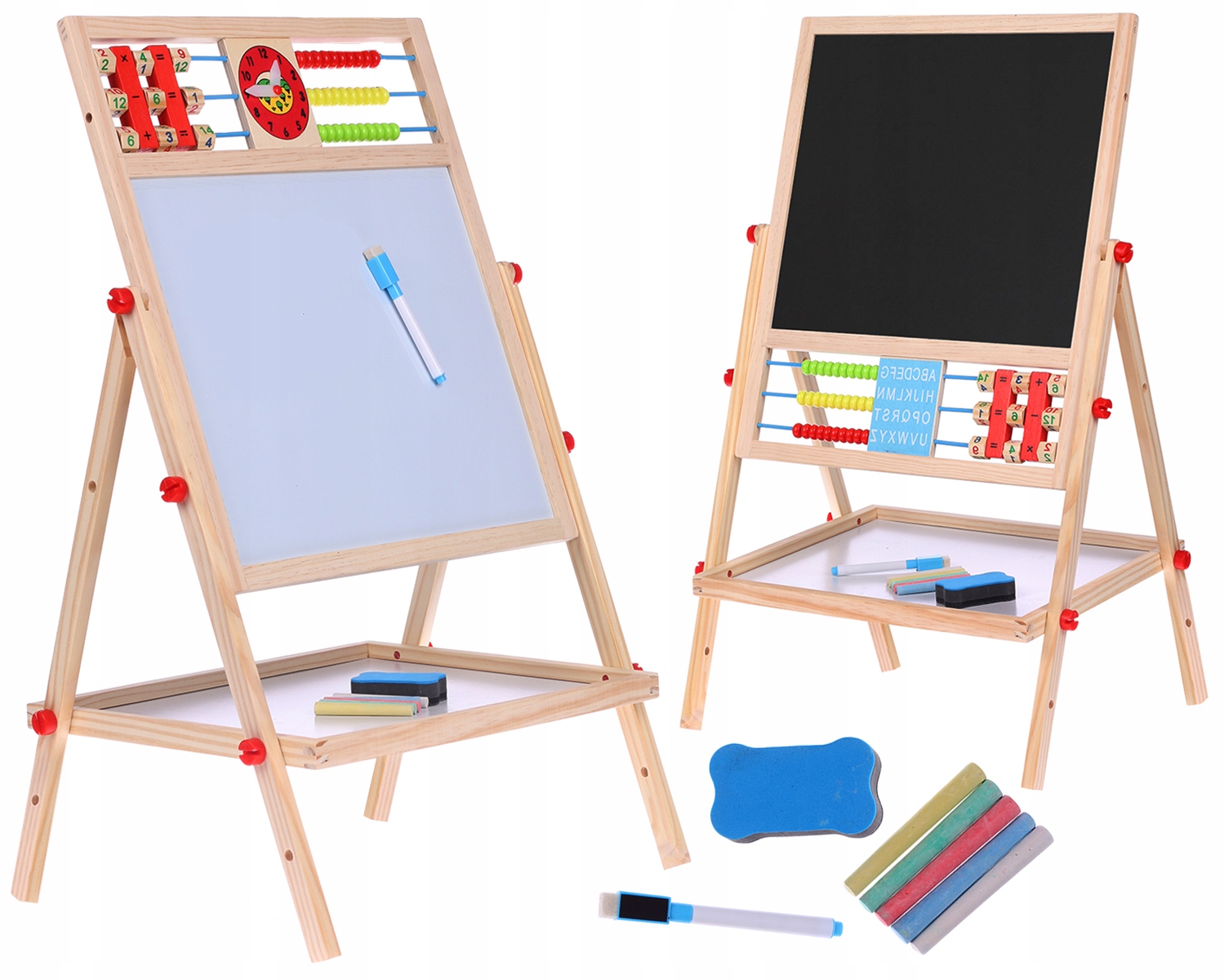 

Drewniana Tablica Magnetyczna Kredowa Liczydło 4w1