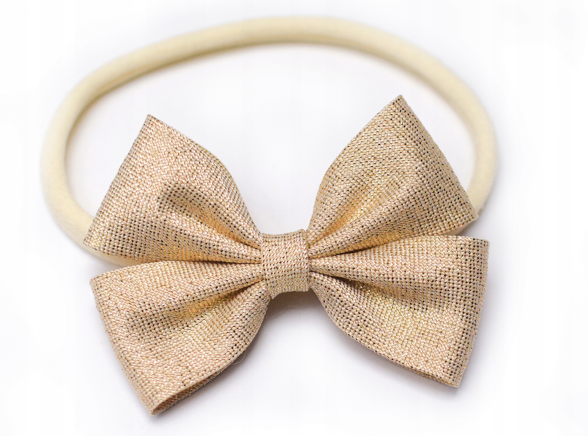 OPASKA na głowę - jasno złota kokardka