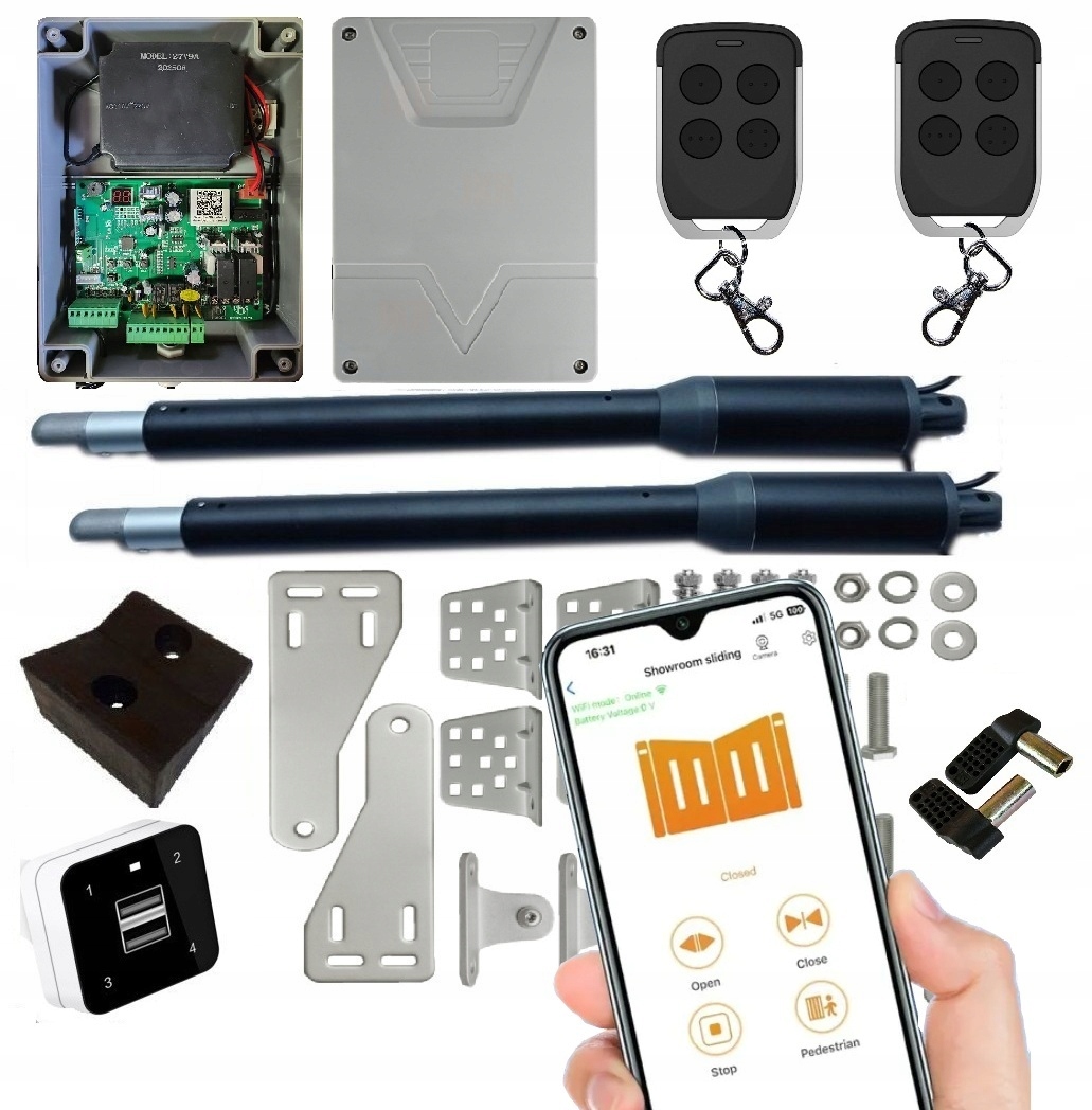 Zestaw Napęd Automat Do Bramy Skrzydłowej Home PowerMax 2 piloty WiFi Smart