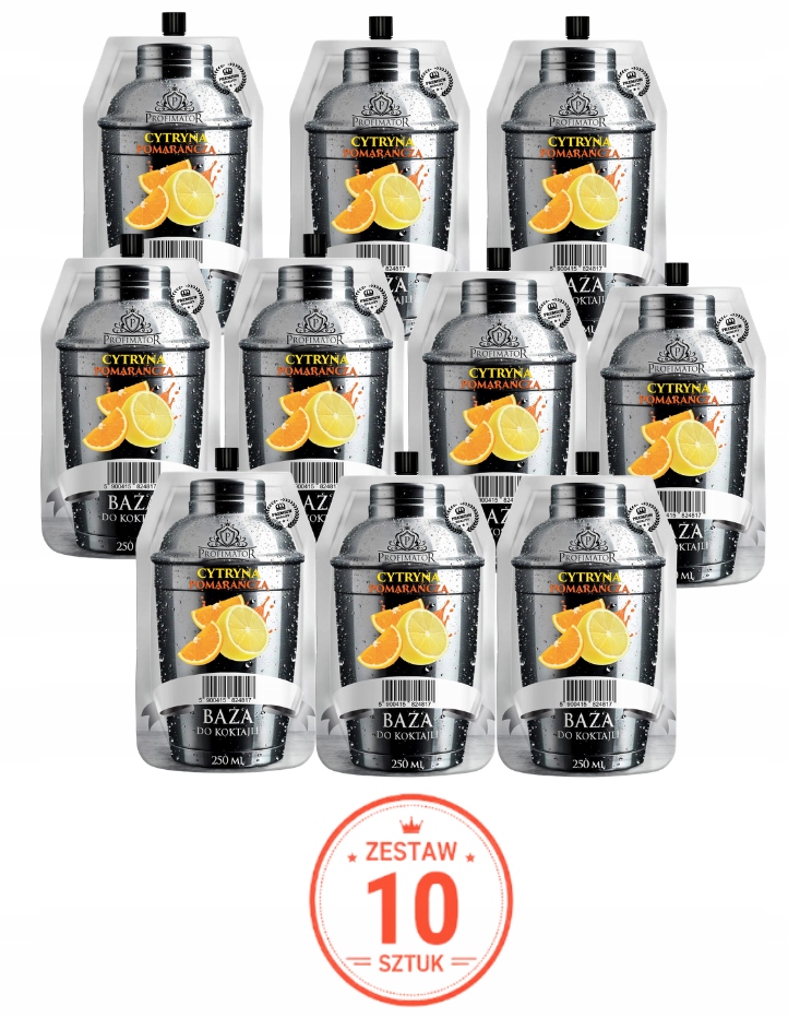 10x Koncentrat Cytryna Pomarańcza 250ml 10 sztuk syrop wesele drinki zestaw