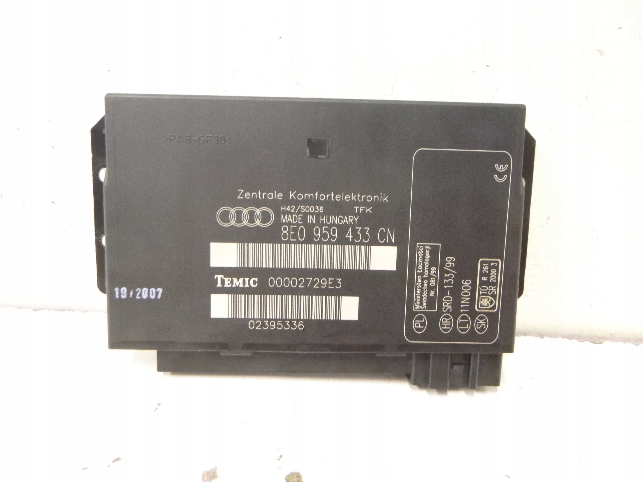 comfort control unit control unit Audi A4 B7 B6 8E0959433CN 8E0 959 433 CN TEMIC
