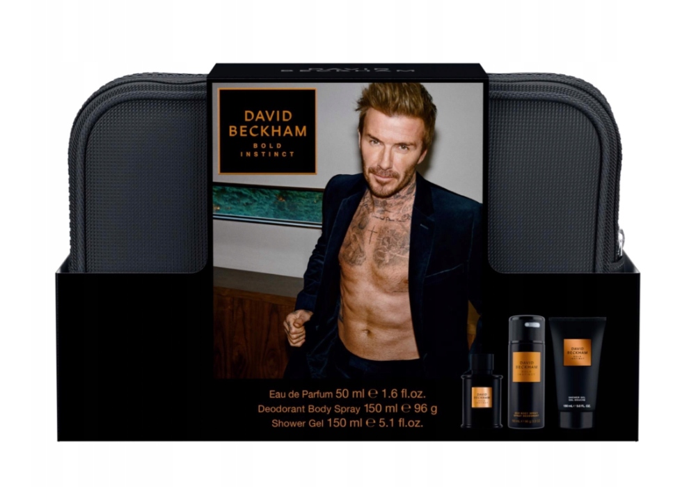 David Beckham Bold Instinct dárková sada Edp 50+SPRAY+GEL+KOSMETICKÁ Taška