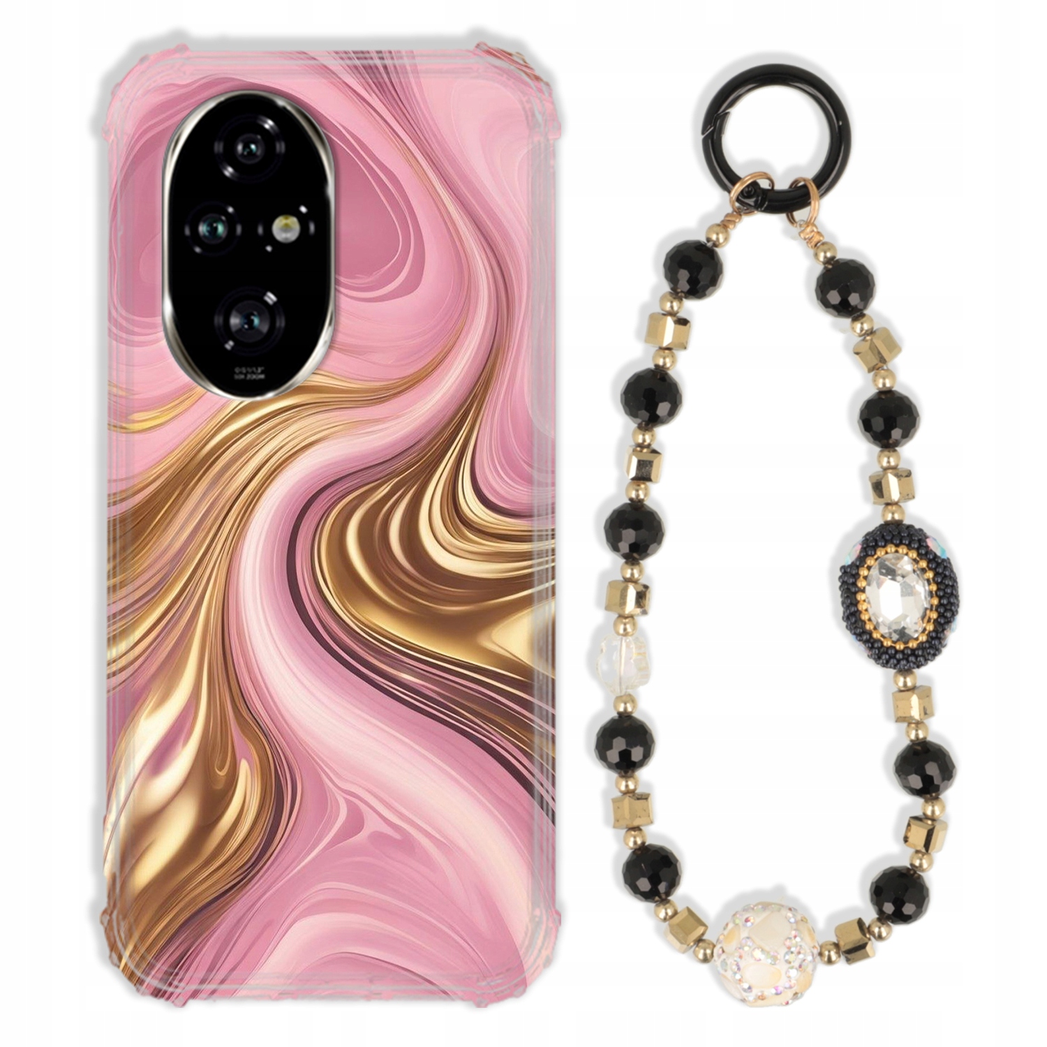 Pouzdro Pro Huawei Honor 200 Pro Antishock Zirkony Černo Zlaté|pevné|pevné