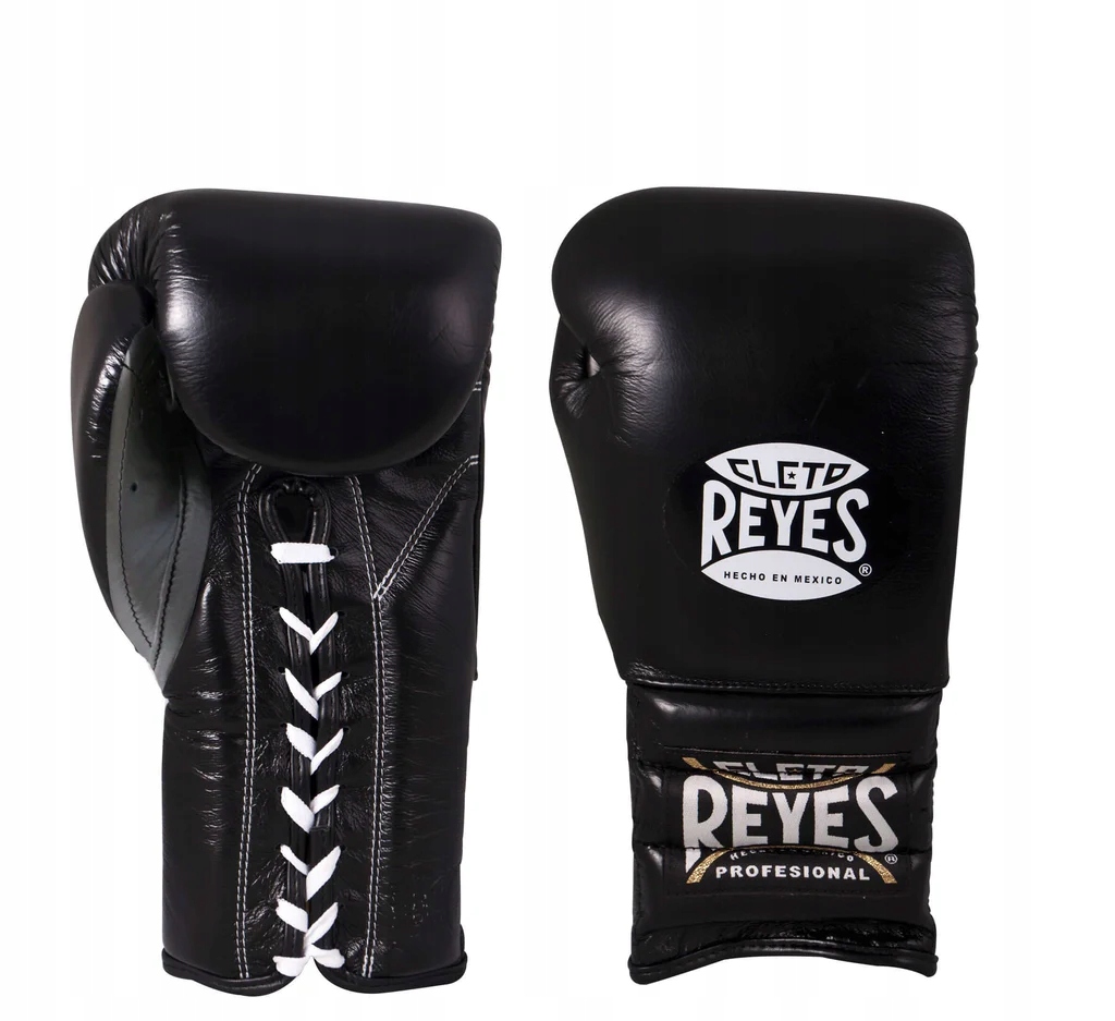 Cleto Reyes Rękawice Bokserskie Lace Up Sparring Gloves Black/Silver 14OZ