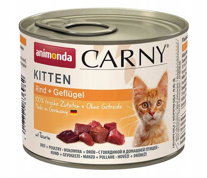 Levně 9X Animonda Cat Carny Kitten hovězí a drůbeží maso 200 g