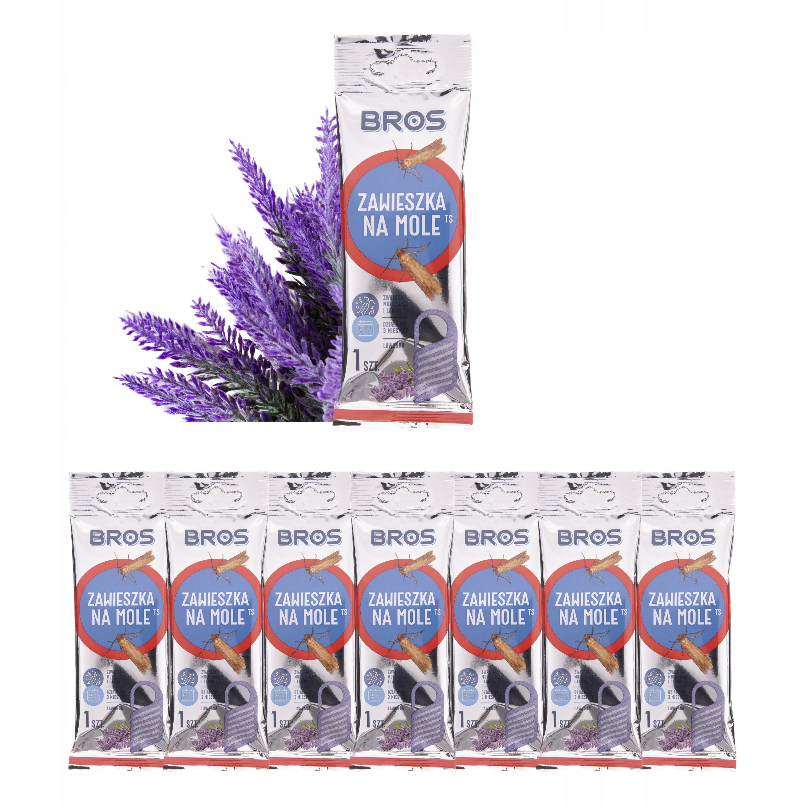 

Bros Zawieszka do szafy na mole Zapach Lawenda 8x