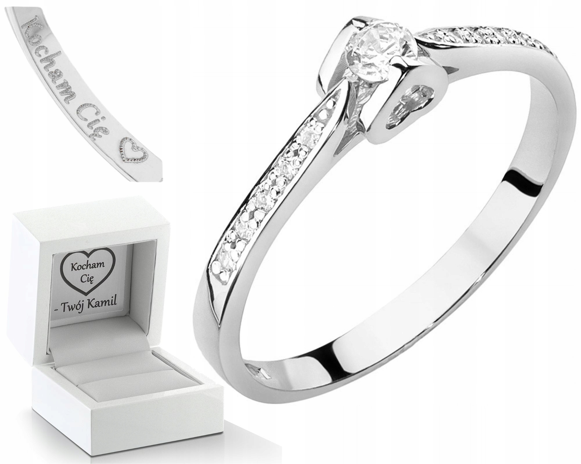 Bílý Zlatý Prstýnek S Brilianty Gravírování Bonus Zlato Jako Dárek