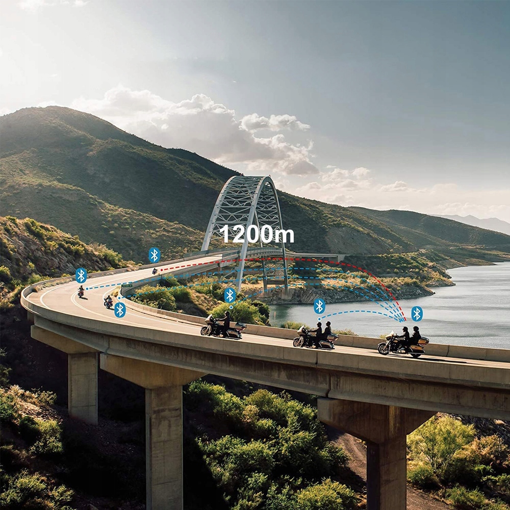 2X EJEAS V6 PRO+ INTERKOM MOTOCYKLOWY BLUETOOTH 5.1 SŁUCHAWKI 2024NOWY Maksymalny czas rozmów przez interkom 18 h