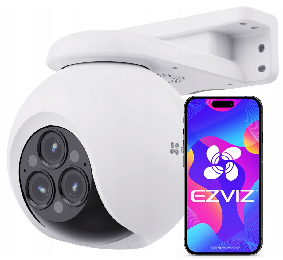 Otočná WiFi kamera 12MPx (3x4MP) Ezviz CS-H80f MultiLens Externá Audio kamera