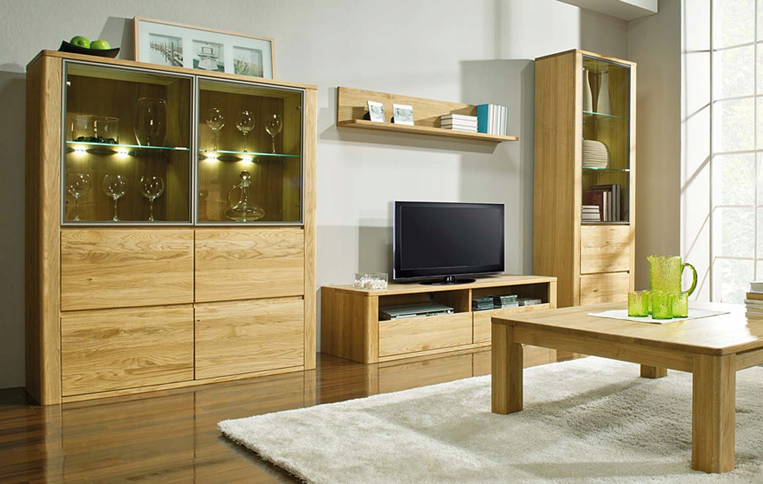 Wąska Drewniana Witryna Słupek Dąb Bianco 69x200 Marka Szymiga