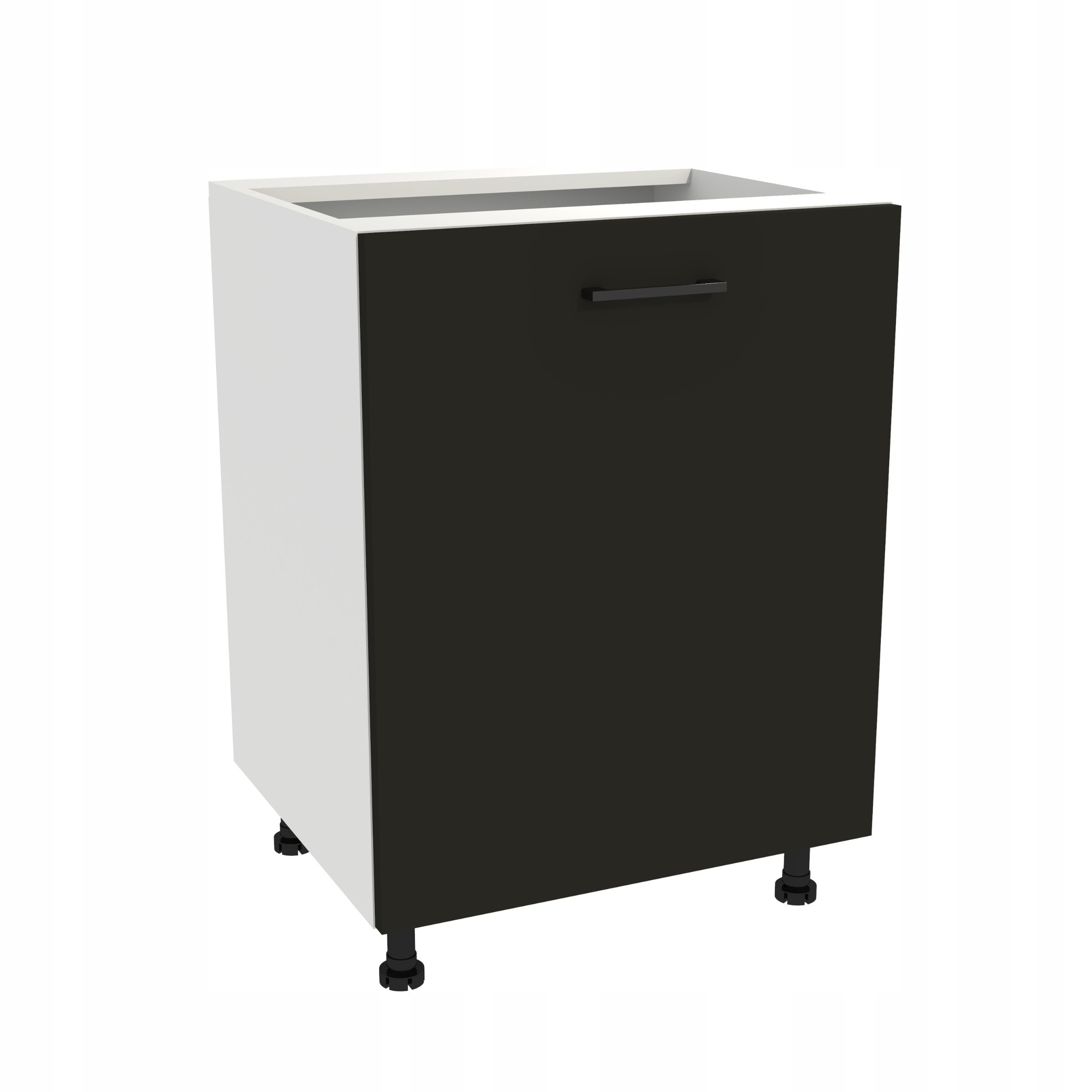 Spodná kuchynská skrinka 60 Capri korpus Biela predná strana Čierna matná